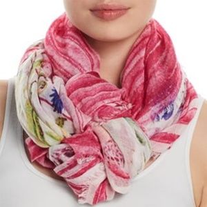 19 Andrea's 47 MULTI FLORAL PRINT Hand Made Scarf